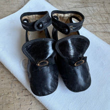 Load image into Gallery viewer, Antique French Black Leather Doll Shoes c1900