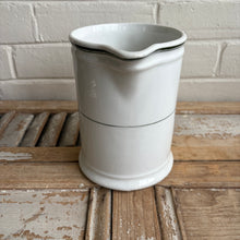 Load image into Gallery viewer, Vintage White Ironstone Pitcher with Green Stripe