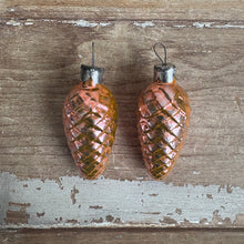 Load image into Gallery viewer, Vintage Soviet-Era Pinecone Blown Glass Christmas Ornament 3”