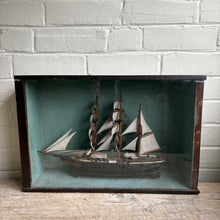 Load image into Gallery viewer, Antique Folk Art Ship Diorama c1930