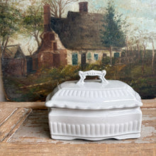 Load image into Gallery viewer, Rare Antique W & E Corn Royal Ironstone Covered Butter Dish - England c. 1890