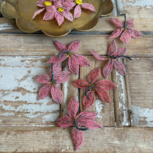 Load image into Gallery viewer, Antique French Beaded Flowers Set/12 c1920