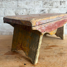 Load image into Gallery viewer, Antique Folk Painted Cricket Stool c1895