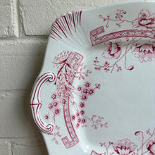Load image into Gallery viewer, Antique Victorian Red Transferware Cake Plate - Aesthetic Poppy Pattern c. 1890s
