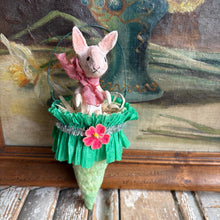 Load image into Gallery viewer, Handmade Spun Cotton Bunny Cone Ornaments
