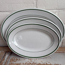 Load image into Gallery viewer, Vintage Buffalo China Green Stripe Oval Restaurantware Platter