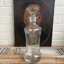 Load image into Gallery viewer, Vintage Etched Glass Decanter with Stopper