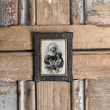 Load image into Gallery viewer, Antique Cast Metal Religious Frame with Madonna Devotional Print (c.1900)