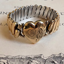 Load image into Gallery viewer, Antique Victorian Sweetheart Expansion Bracelet - Gold Filled Sterling Heart c.1890