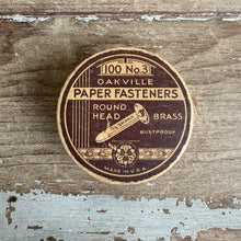 Load image into Gallery viewer, Vintage Oakville Brass Paper Fasteners – No. 3 (Original Box) c1930