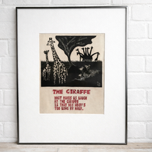 Load image into Gallery viewer, Mid-Century Original Framed Woodcut “The Giraffe” by Laurence Donovan