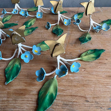 Load image into Gallery viewer, 1960s Italian Tole Forget-Me-Not Place Card Holders - Set/8