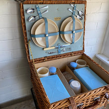 Load image into Gallery viewer, Vintage English Picnic Basket with Contents c1950-1960s