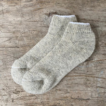 Load image into Gallery viewer, Preshrunk Wool Beige Slipper Socks Made in Canada by Blackbird Vintage Finds