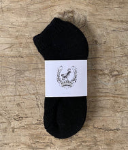 Load image into Gallery viewer, Preshrunk Wool Black Slipper Socks Made in Canada by Blackbird Vintage Finds