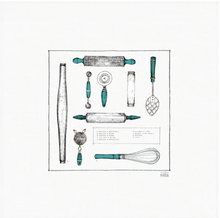 Load image into Gallery viewer, Flour Sack Tea Towel - Utensils