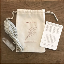 Load image into Gallery viewer, White Sage and Crystal Pouch