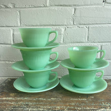 Load image into Gallery viewer, Vintage Fire King Jadeite Cup and Saucer