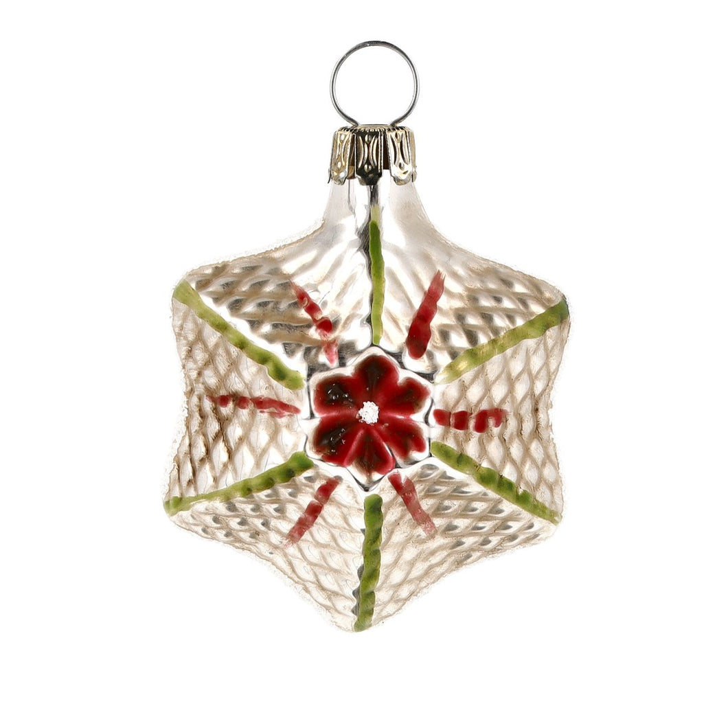 Red Star Glass Ornament Made in Germany