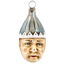 Load image into Gallery viewer, Double Face Clown with Blue Cap Glass Ornament Made in Germany
