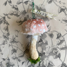Load image into Gallery viewer, Handmade Spun Cotton Mushroom Ornaments - Pink
