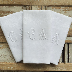 Antique French Linen Monogrammed Lapkin