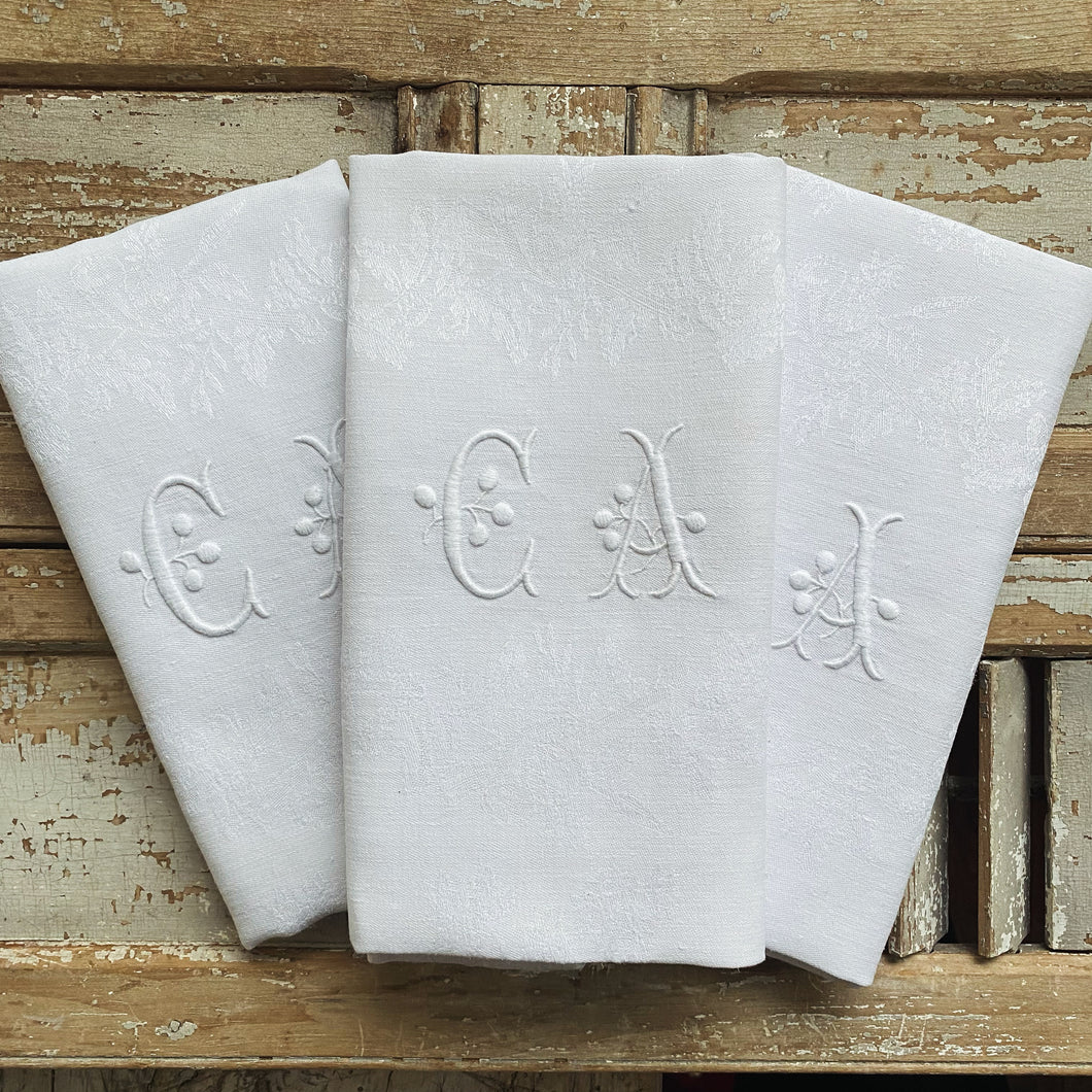 Antique French Linen Monogrammed Lapkin