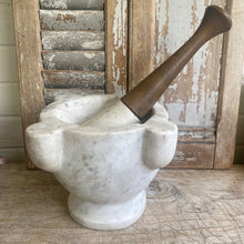 Load image into Gallery viewer, Antique 19thC French White Marble Mortar and Pestle
