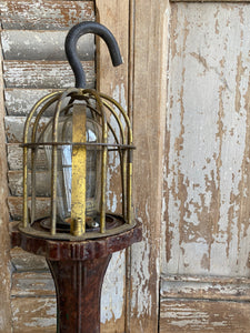 Gorgeous Vintage McGill Industrial Brass Caged Trouble Light with Bakelite Handle c1930