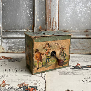 Antique Toy Music Box with Victorian Scenes c1920