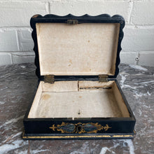 Load image into Gallery viewer, Antique Papier Mache Lacquer Box with MOP Inlay
