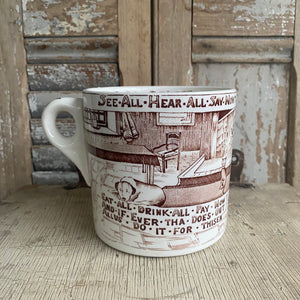Antique English Transferware Novelty Mug c1930s