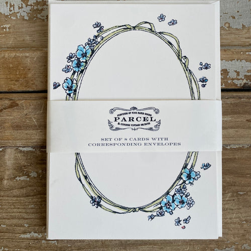 Oval Floral Frame Stationery Set