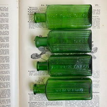 Load image into Gallery viewer, Antique Green Glass Poison Bottles
