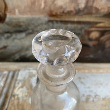Load image into Gallery viewer, Antique Glass Pharmacy Bottle with Reverse Glass Label - Ol. Sassaf.
