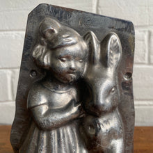Load image into Gallery viewer, Antique German Girl and Rabbit Chocolate Mold #19
