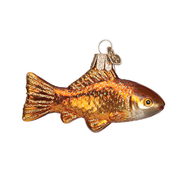 Shiny Glass Goldfish Ornament