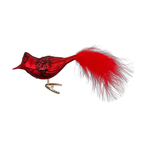 Crimson Cardinal Glass Ornament