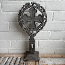 Load image into Gallery viewer, Antique Carved Wooden Standing Cross - Romania
