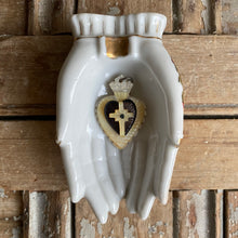 Load image into Gallery viewer, Antique Carved Mother of Pearl Sacred Heart Pendant
