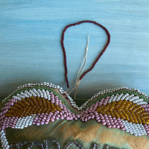 Antique Mohawk Beaded Heart Souvenir Pillow