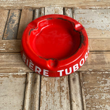 Load image into Gallery viewer, Vintage Tuborg Beer Red Enamel Ashtray
