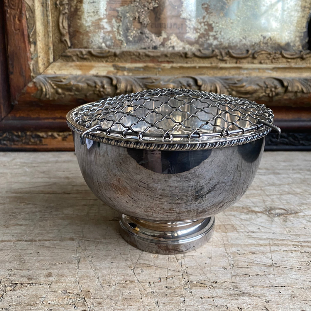 Vintage Silverplated Rose Flower Bowl with Insert