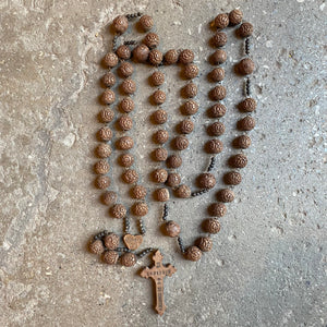 Antique French Wooden Rosary - Notre Dame De Chartres