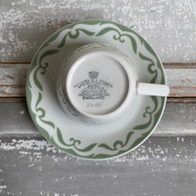 Load image into Gallery viewer, Vintage Pale Green and White Restaurantware Cup and Saucer
