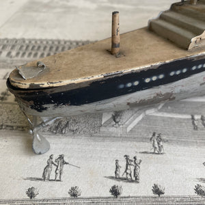 Antique German Tin Steamship Model