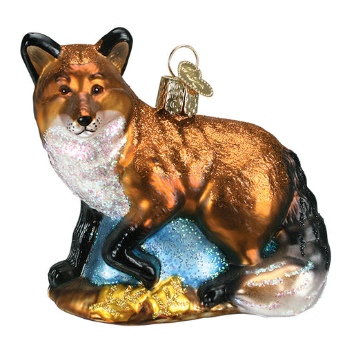 Red Fox Glass Ornament by Old World Christmas 
