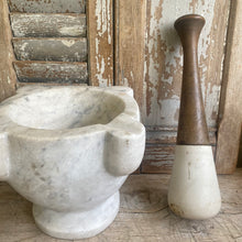 Load image into Gallery viewer, Antique 19thC French White Marble Mortar and Pestle
