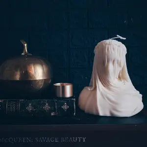Veiled Woman Pillar Candle