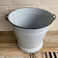 Load image into Gallery viewer, Antique French Blue and White Enamel Bucket
